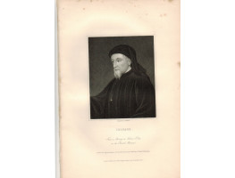 Engraved Portrait of Chaucer. Half Length, by J. Thomson.