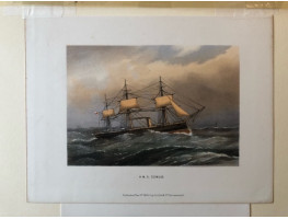 H.M.S. Comus. Royal Navy Vessel.