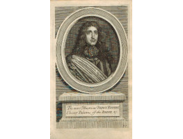 Engraved Portrait of Prince Rupert, Three Quarter Length, hand on truncheon, after Van Dyck by J. Cochran.