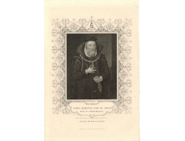 Engraved Portrait of James Hamilton, Earl of Arran Three Quarter Length, fur-trimmed robes, by W. Holl