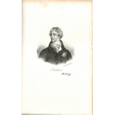 Lithograph Portrait of Emmanuel, Duke of Aiguillon. Head and Shoulders, facsimile signature below, by Francoise Seraphin Delpech [1778-1825].