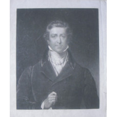 Engraved Portrait of Sir Robert Peel, Half Length, full face, by William James Ward, after John Wood [1801-1870].