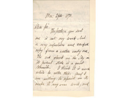 AUTOGRAPH LETTER Signed, to ?K. Reynolds, 3pp, 203 Camden Road.London, 29 May 1870