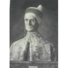 Portrait of Leonardo Loredano, Doge of Venice, head and shoulders, in hat, coats of arms below, after Giovanni Bellini [1430-1516].