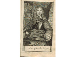 Engraved Portrait of Sir Charles Lucas, Three Quarter Length, in armour, with sash and pistol, by George Vertue.