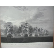 'Attack of the French Squadron, Commanded by Monsieur Bompard, Chef d'Escadre, by a detachment of his Majesty's Ships under the Command of Sir J.B. Warren Bart K.B. near the Rosses, on the Coast of Ireland October 12 1798' by James Fittler [1758-1835].