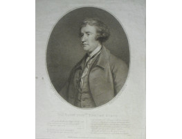 'The Right Honble Edmund Burke' Half-Length in oval, poem by Milton below title, by M. Benedetti.