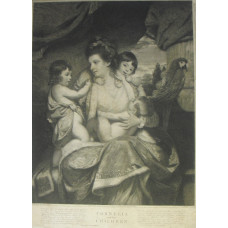 'Cornelia and Her Children' Lady Augusta Cockburn seated with her children, a parrot to right, by Charles Wilkin [1750-1814].