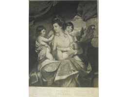 'Cornelia and Her Children' Lady Augusta Cockburn seated with her children, a parrot to right, by Charles Wilkin [1750-1814].