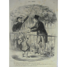 Les Papas. No. 7 'Mais puisque j'vous dis que c'est son ballon et que j'suis son papa! - N'y a pas d'papa ni d'ballon qui tienne . . . on n'doit pas entrer dans les plate-bandes des Tuileries et vous meriteriez que j'vous empeche d'en sortir pendant huit 