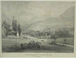 'St Sauveur, pris de la Route de Luz. Hautes Pyrenees No. 35' Lithographed by Gihaut freres.