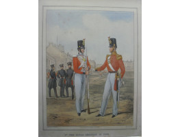 '1st (The Royal) Regiment of Foot' Two officers in full dress, to left three cadets, by W. Lynch.