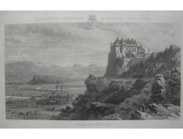 "Stirling Castle". Castle, with Wallace monument, Carse of Sterling below, after John O'Connor [1830-1889] and engraved by H. Adlard.