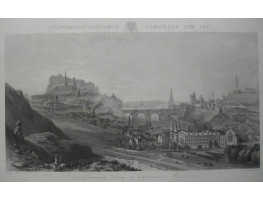 "Edinburgh from St Anthony's Chapel". Castle, with Carlton Hill on right, after John O'Connor [1830-1889] and engraved by H. Adlard.