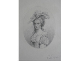 Engraved Portrait of Miss Barker, Half Length, in oval, by Edward William Stodart [1841-1914].