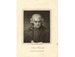 Engraved Portrait of Reed. Half Length, looking at copy after Romney by S. Freeman.