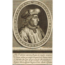 Engraved Portrait of Macchiavelli, head and shoulders, in profile, in oval, by Robert White [1645-1703].