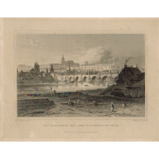 'Die Kleinseite mit Hradschin in Prag'  View of Prague after J.V. Ludwig Lange by J. Poppel.