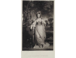 'Lady Elizabeth Cavendish' Full-Length in landscape, by James Scott [1809-1899].