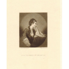 'Mary Duchess of Ancaster' Half Length, head resting on left hand, in oval, by S.W. Reynolds.