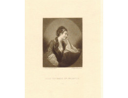 'Mary Duchess of Ancaster' Half Length, head resting on left hand, in oval, by S.W. Reynolds.