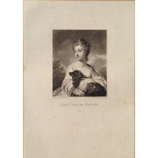 'Lady Charles Spencer' Three-quarter Length, holding spaniel, trees in distance, by S.W. Reynolds.