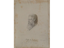 Engraved Portrait of Northcote, Head towards to left, after George Richmond [1809-1896] by William Holl.