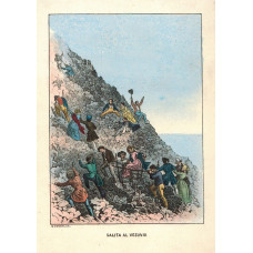 'Salita Al Vesuvio' Tourists, a woman on chair, climbing Mount Vesuvius by Giacomo Lenghi.