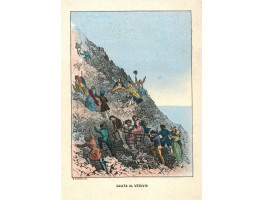 'Salita Al Vesuvio' Tourists, a woman on chair, climbing Mount Vesuvius by Giacomo Lenghi.