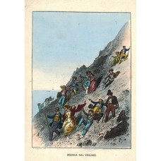 'Discesa dall Vesuvio' Tourists descending Mount Vesuvius by Giacomo Lenghi.