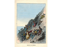 'Discesa dall Vesuvio' Tourists descending Mount Vesuvius by Giacomo Lenghi.