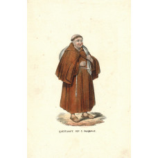 'Questuante Pep S. Pasquale' Monk with a sack on his back.