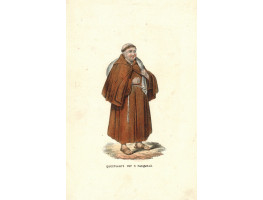 'Questuante Pep S. Pasquale' Monk with a sack on his back.