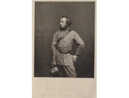 Engraved Portrait of Lord Elcho, Three-Quarter length, head in profile, in the uniform of Lieut. Col. London Scottish Rifle Volunteers, engraved by D.J. Pound after a photograph by J & C. Watkins.