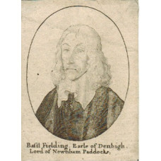 Engraved Portrait of Fielding, Earl of Denbigh, Head and Shoulders by Wenceslaus Hollar [1607-1677].