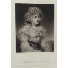 'Elizabeth, Duchess of Devonshire' [1757-1824] Half-Length in landscape, by James Scott [1809-1899].