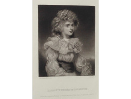 'Elizabeth, Duchess of Devonshire' [1757-1824] Half-Length in landscape, by James Scott [1809-1899].