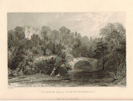 View of  the Country House, Dilston Hall, after T. Allom by S. Bradshaw.