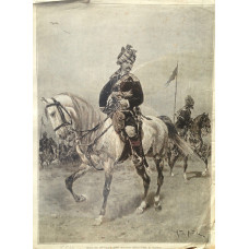 'Officer Indigene (Indes Anflaises) Indian Officer on horseback.