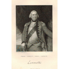 Engraved Portrait of Cornwallis, Three Quarter Length, holding stick, after Copley by S. Freeman.