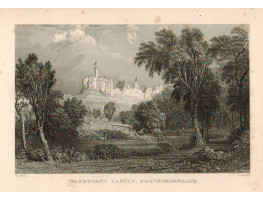 View of  the Country House, Warksworth Castle after T. Allom by S. Lacey.