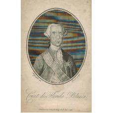 Engraved Portrait of Count Florida Blanca, Half Length, oval, after M. Griffith  by Corner.