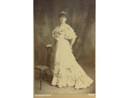 CABINET PHOTOGRAPH Full Length, in dress by chair, by Rembrandt Studio, Belfast,