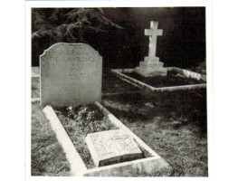 Black and white photograph of T.E. Lawrence's Grave and Headstone at Moreton.