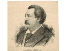 Engraved Portrait of Dore, Head and Shoulders, to left.