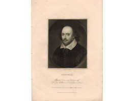 Engraved Portrait of Shakespeare, ear-ring in ear, Half Length, by Scriven.