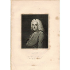 Engraved Portrait of Handel, Half Length, after Hudson  by Thomson.